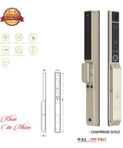 KHÓA CỬA NHÔM VÂN TAY KASSLER KL-599PRO CHAMPAGE GOLD