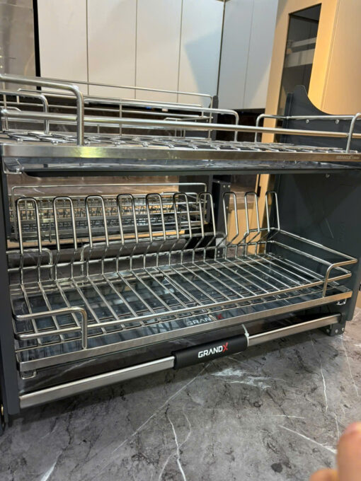 Giá bát nâng hạ nan Oval khung inox 304 GrandX XL.90M2