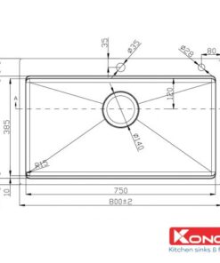 chau-rua-bat-Workstation-Sink-Topmount-Sink-KN8050TS-thong-so-ky-thuat-500x455